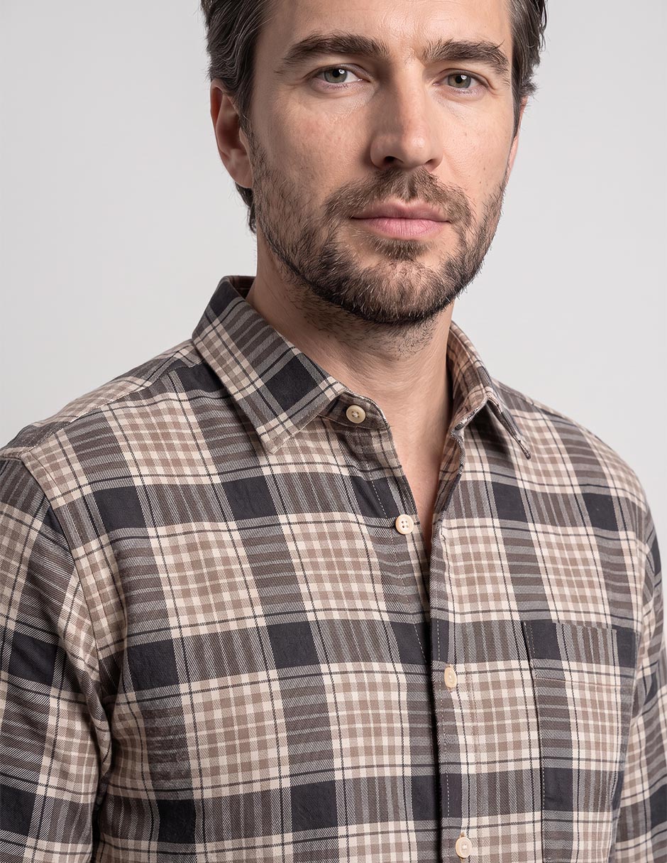 Camisa casual de algodón manga larga para hombre 2