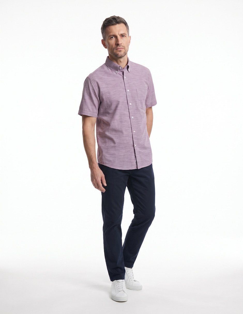 Camisa casual de algodón manga corta para hombre Camisa casual de algodón manga corta para hombre