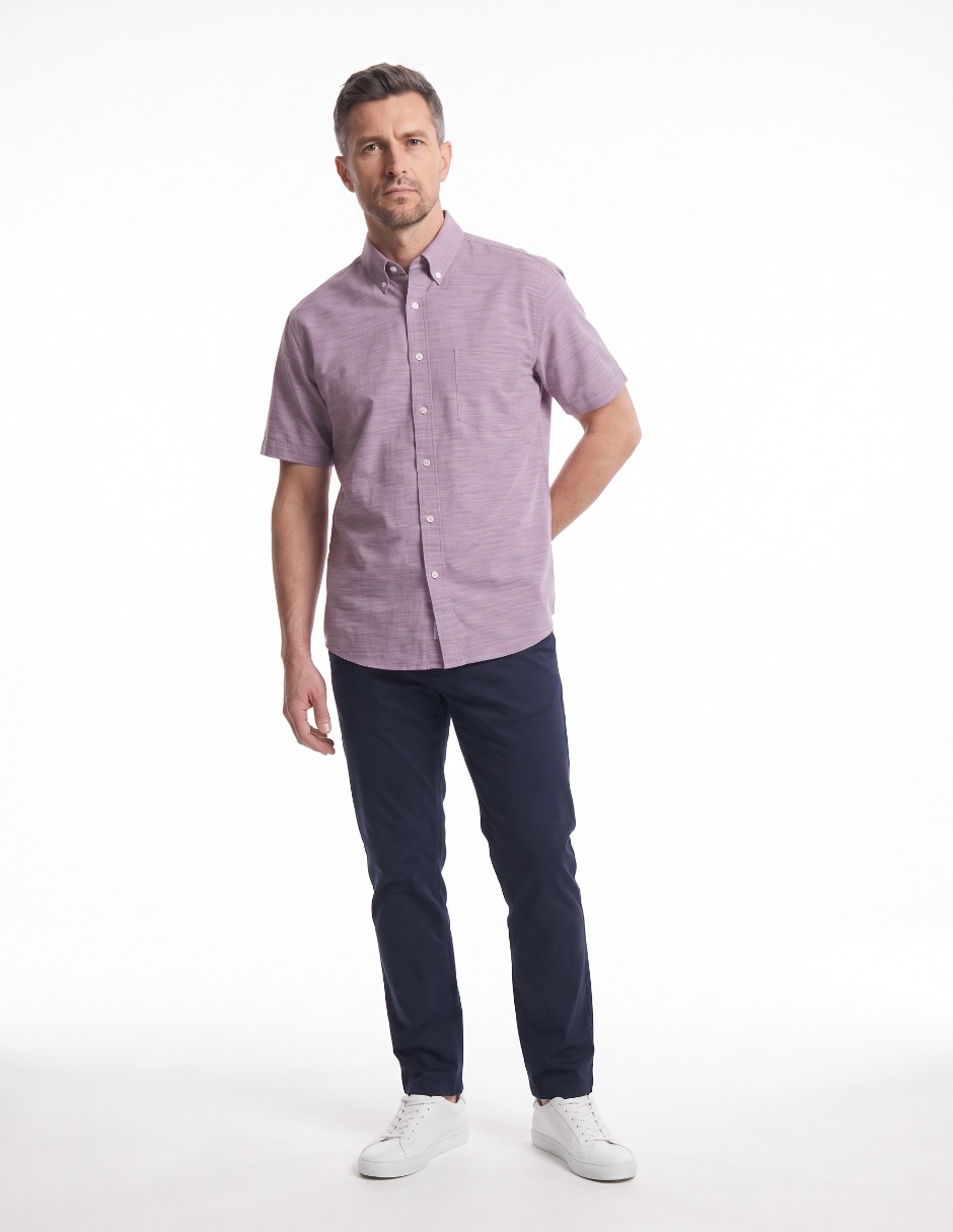 Camisa casual de algodón manga corta para hombre 3