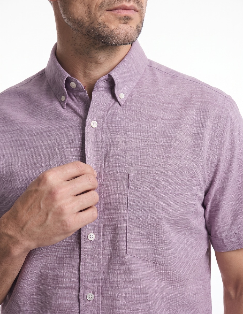 Camisa casual de algodón manga corta para hombre 4