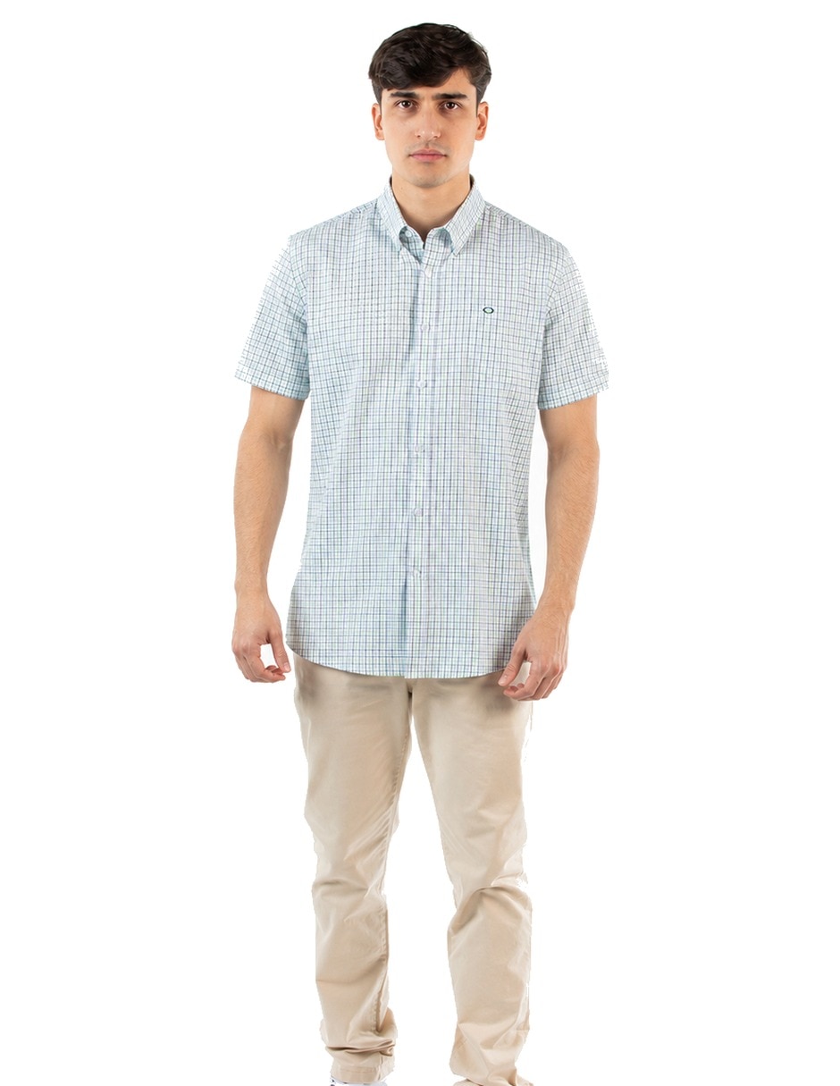 Camisa casual oscar de la renta de algodón manga corta para hombre