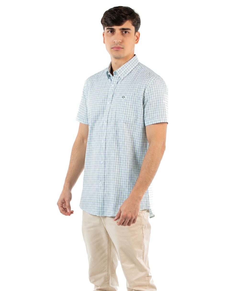 Camisa casual oscar de la renta de algodón manga corta para hombre 3