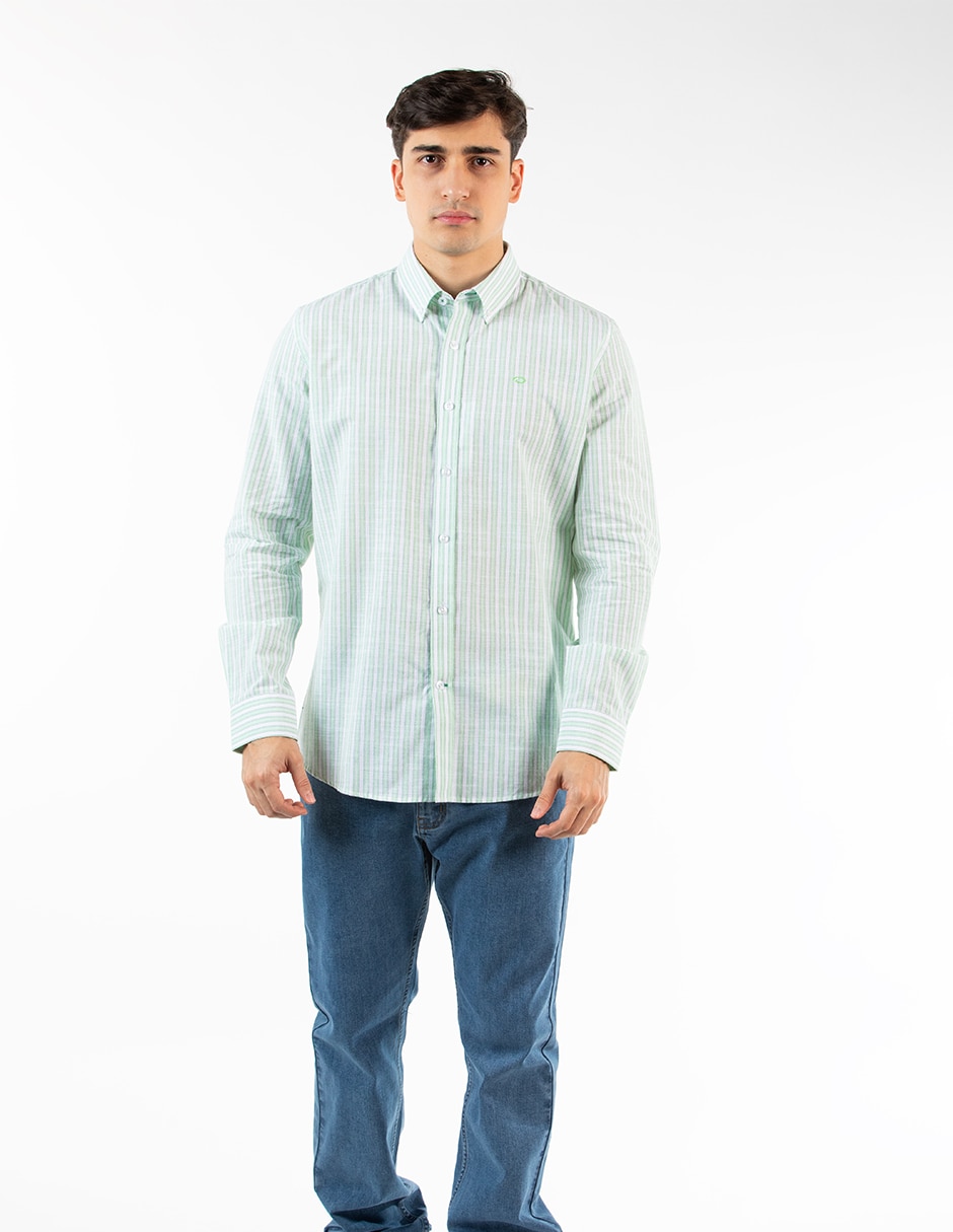 Camisa casual de algodón manga larga para hombre Camisa casual de algodón manga larga para hombre