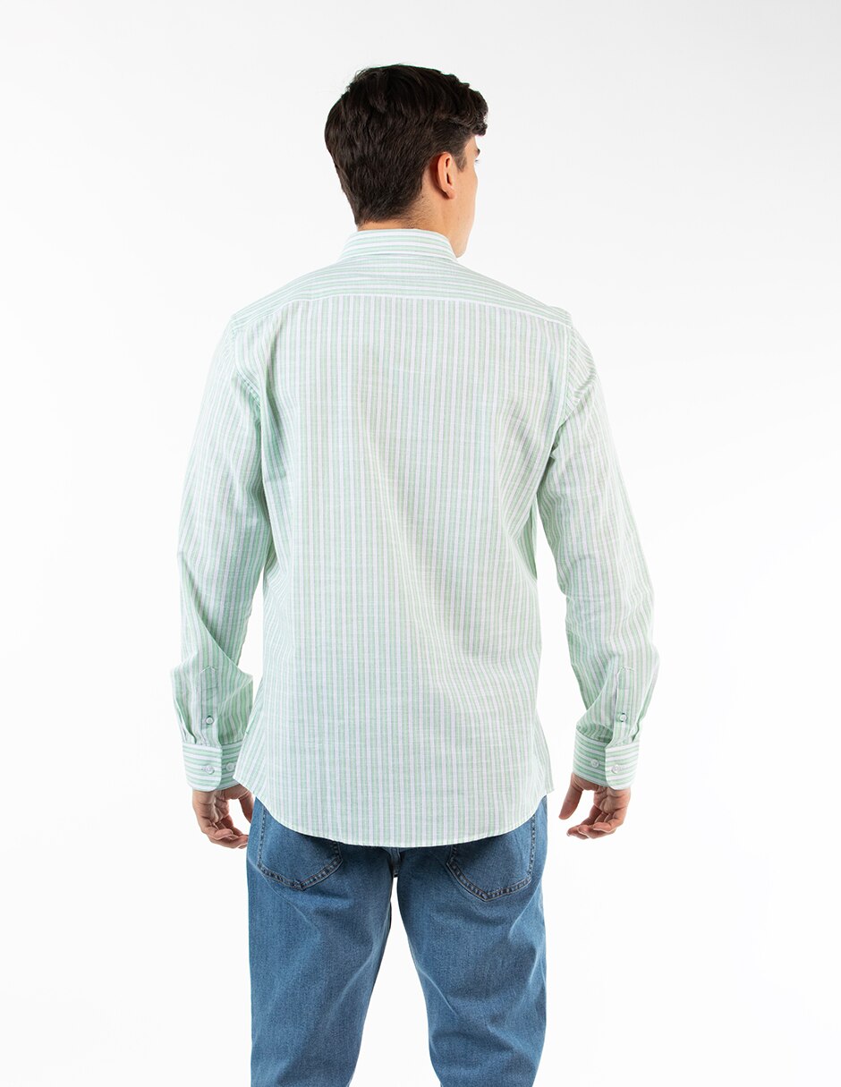 Camisa casual de algodón manga larga para hombre 2