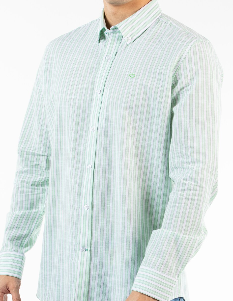 Camisa casual de algodón manga larga para hombre 4