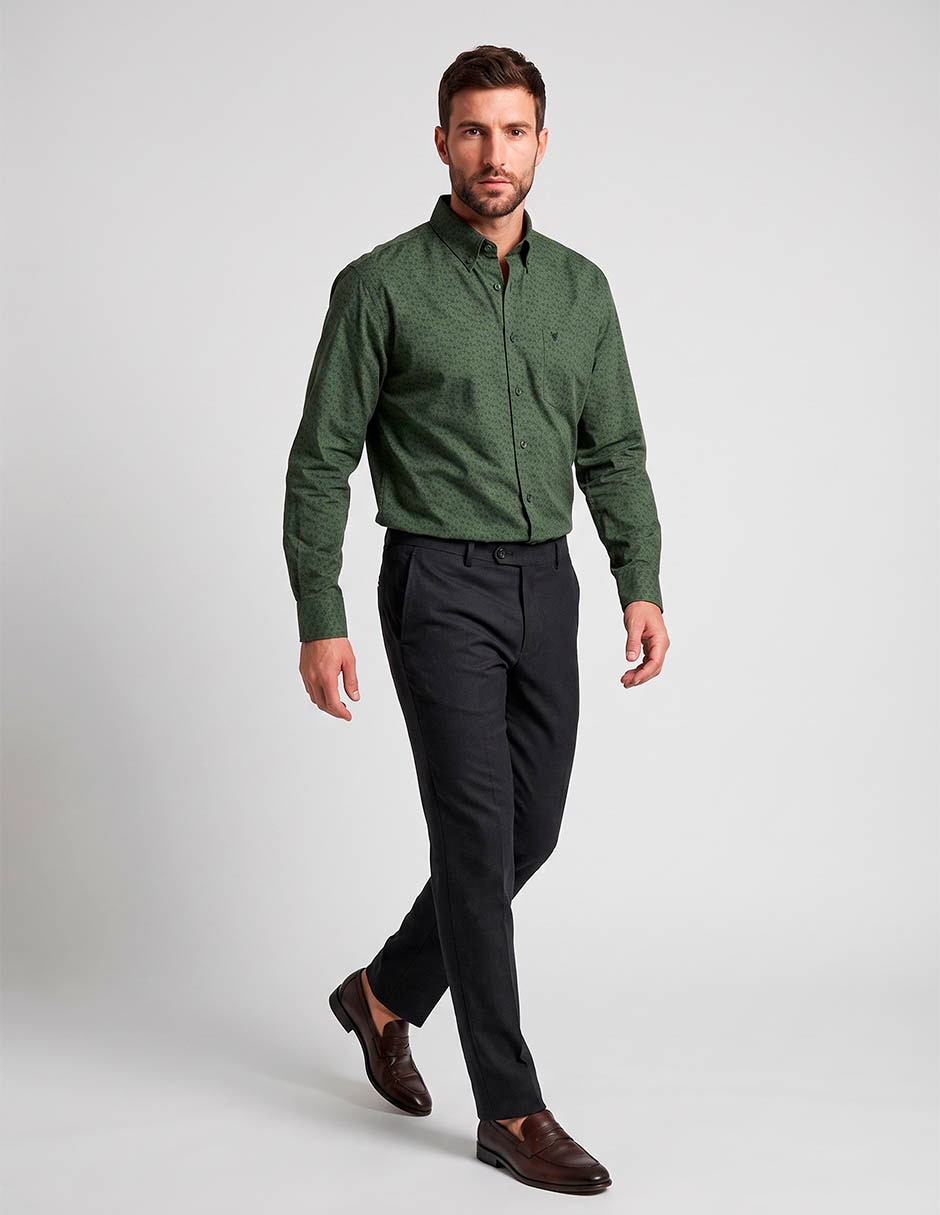 Camisa business casual manga larga para hombre 3