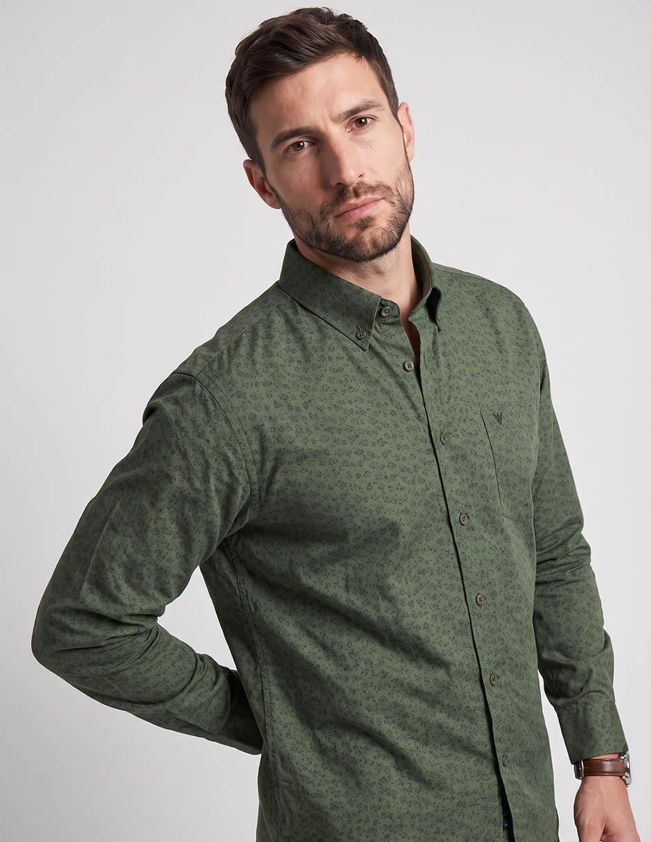 Camisa business casual manga larga para hombre 4
