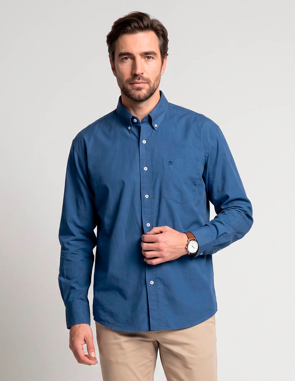 Camisa casual de algodón manga larga para hombre Camisa casual de algodón manga larga para hombre