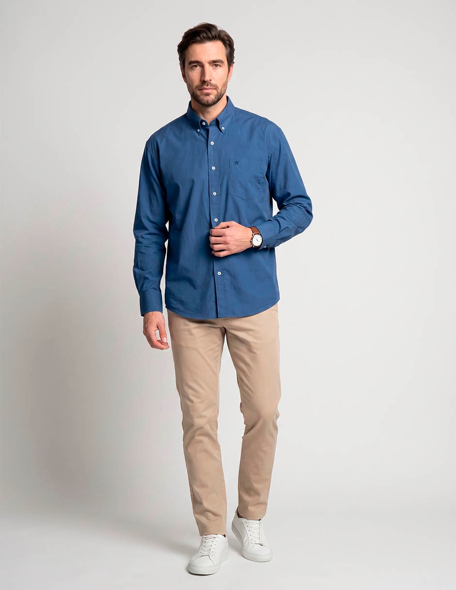 Camisa casual de algodón manga larga para hombre 3