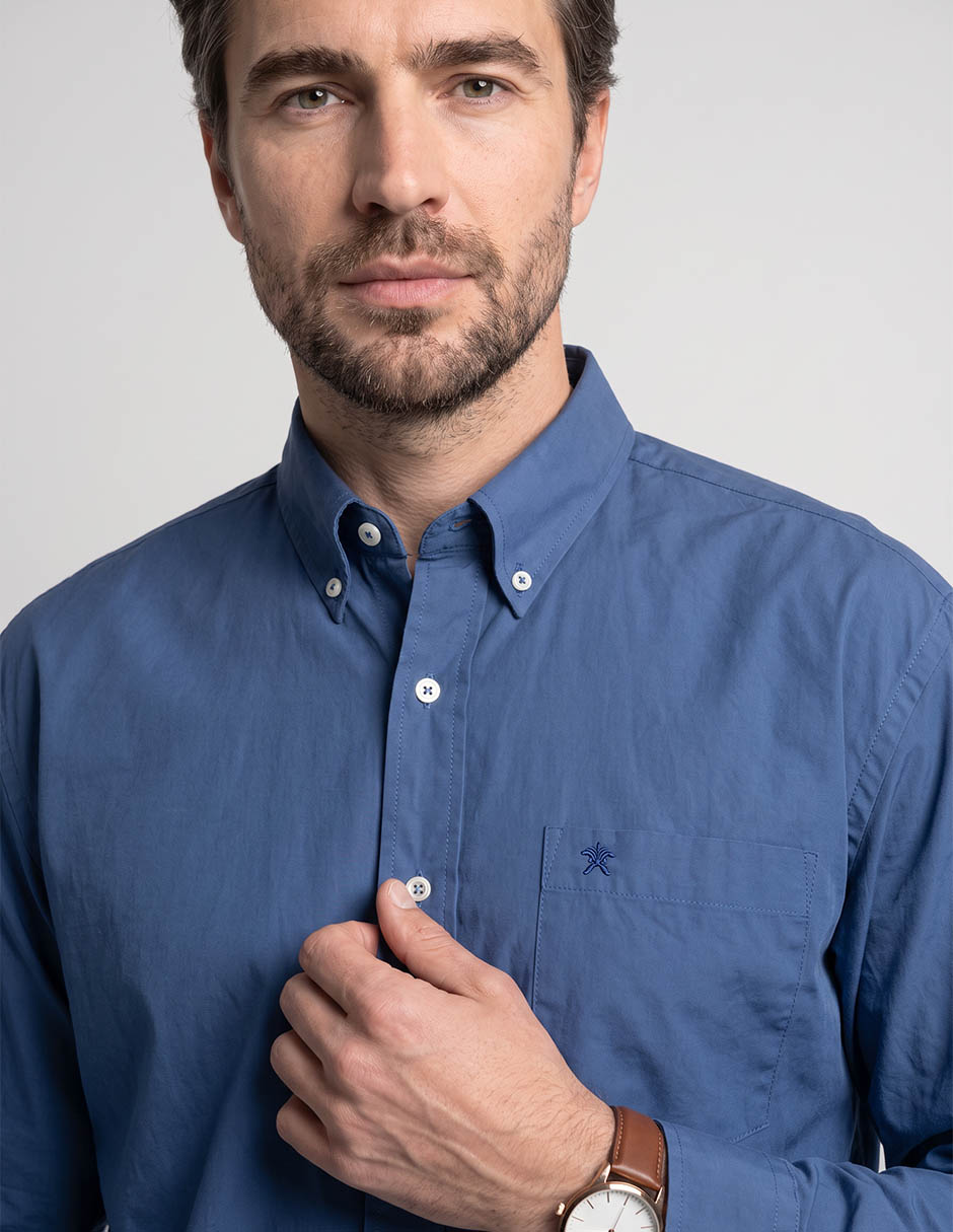 Camisa casual de algodón manga larga para hombre 4