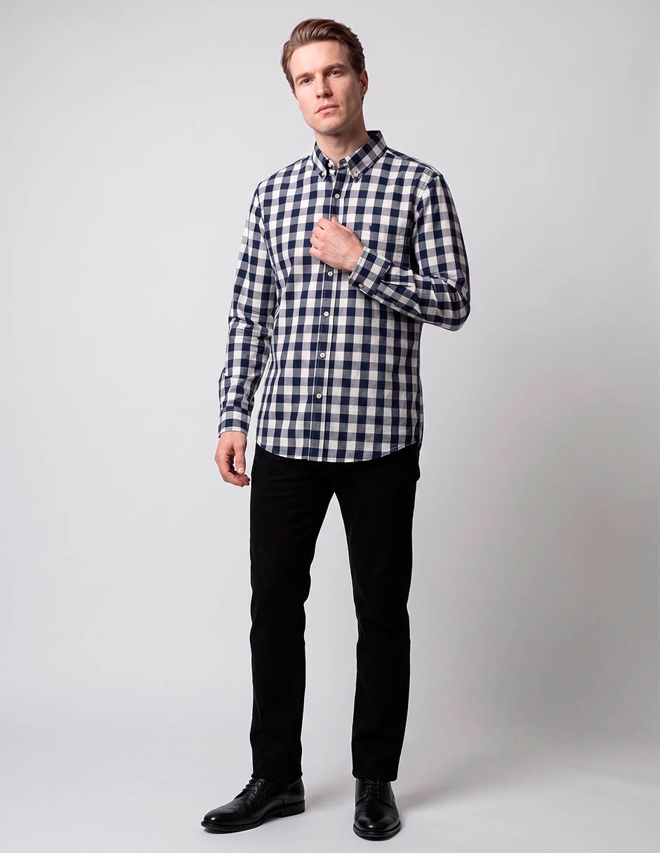 Camisa casual de algodón manga larga para hombre 3