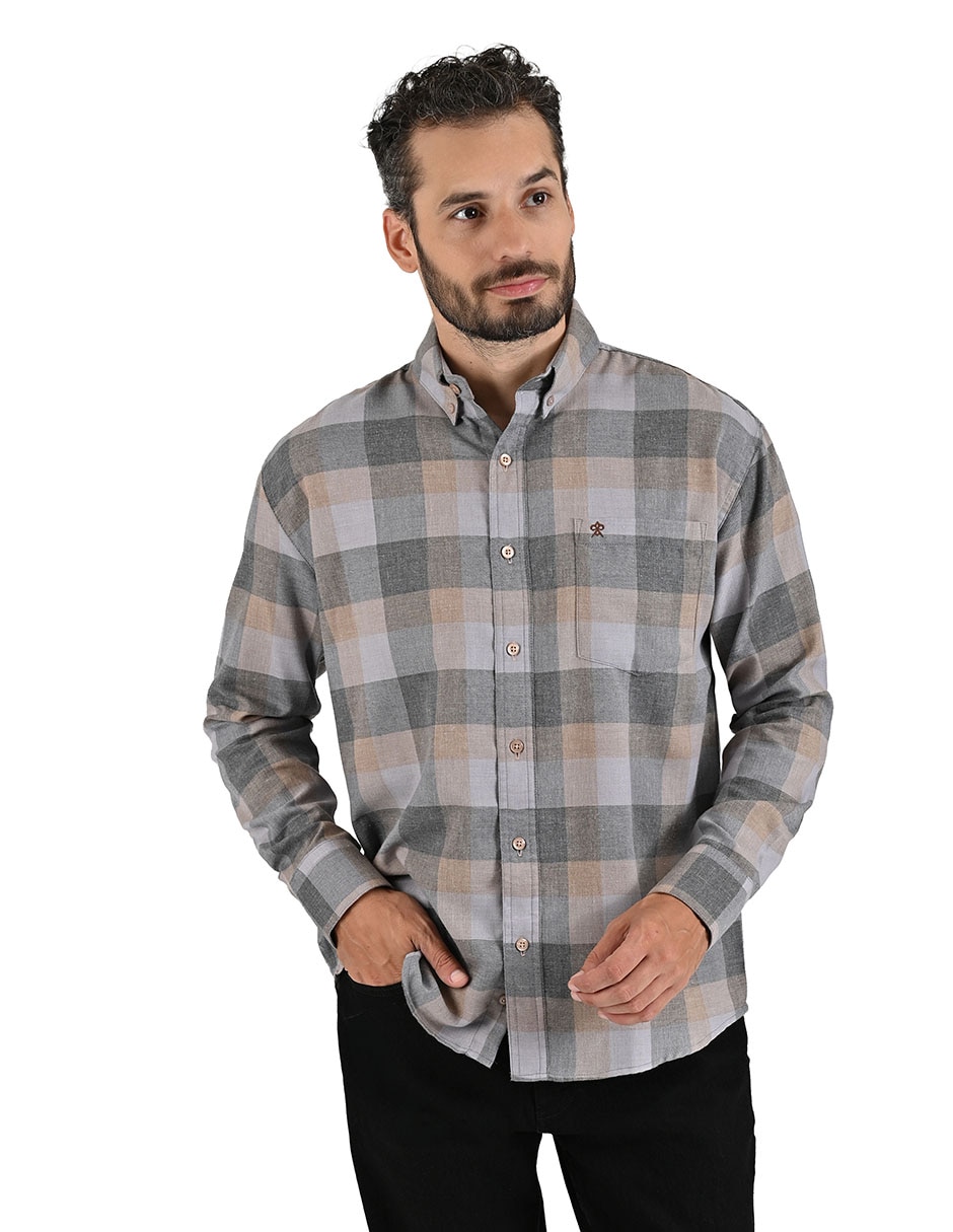 Camisa casual manga larga para hombre 2