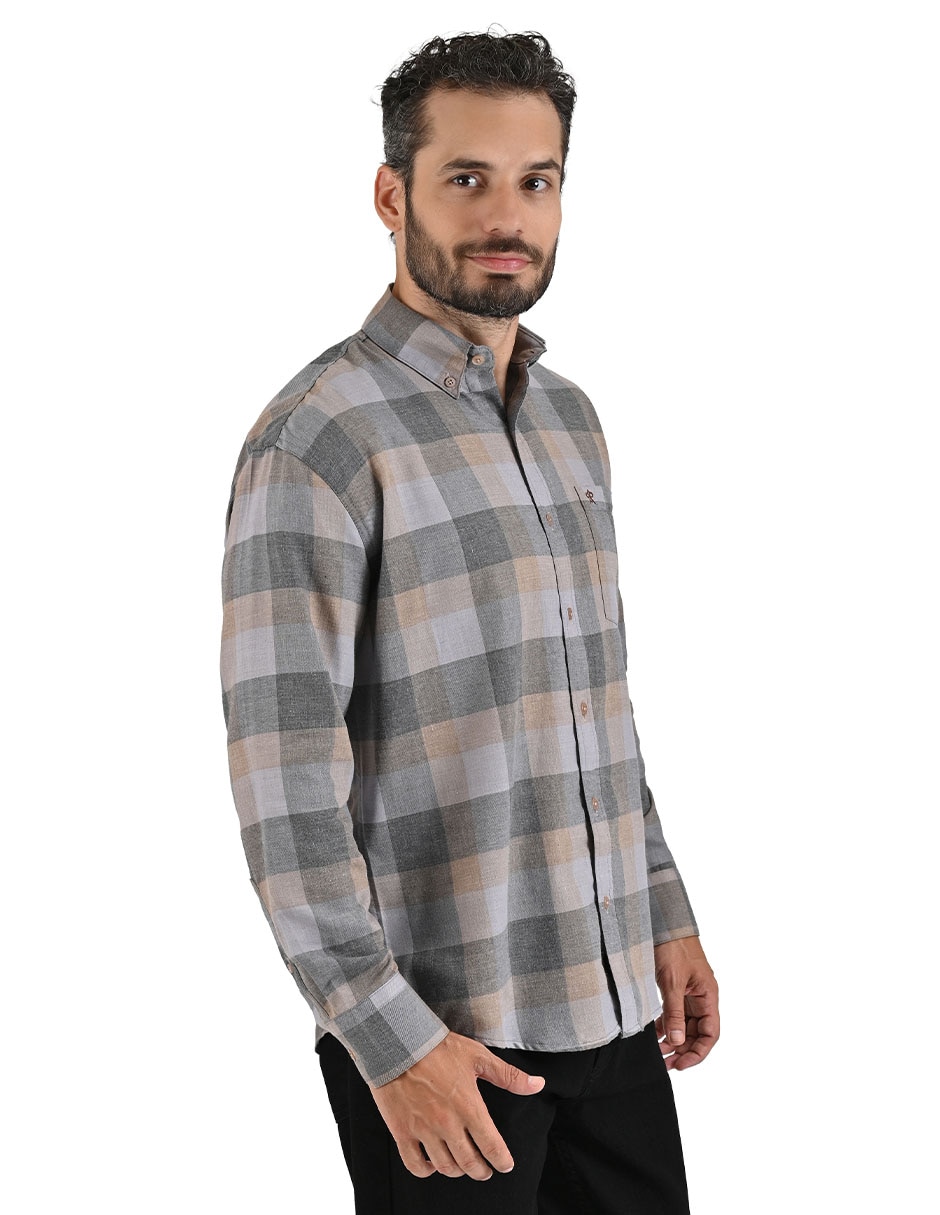 Camisa casual manga larga para hombre 3