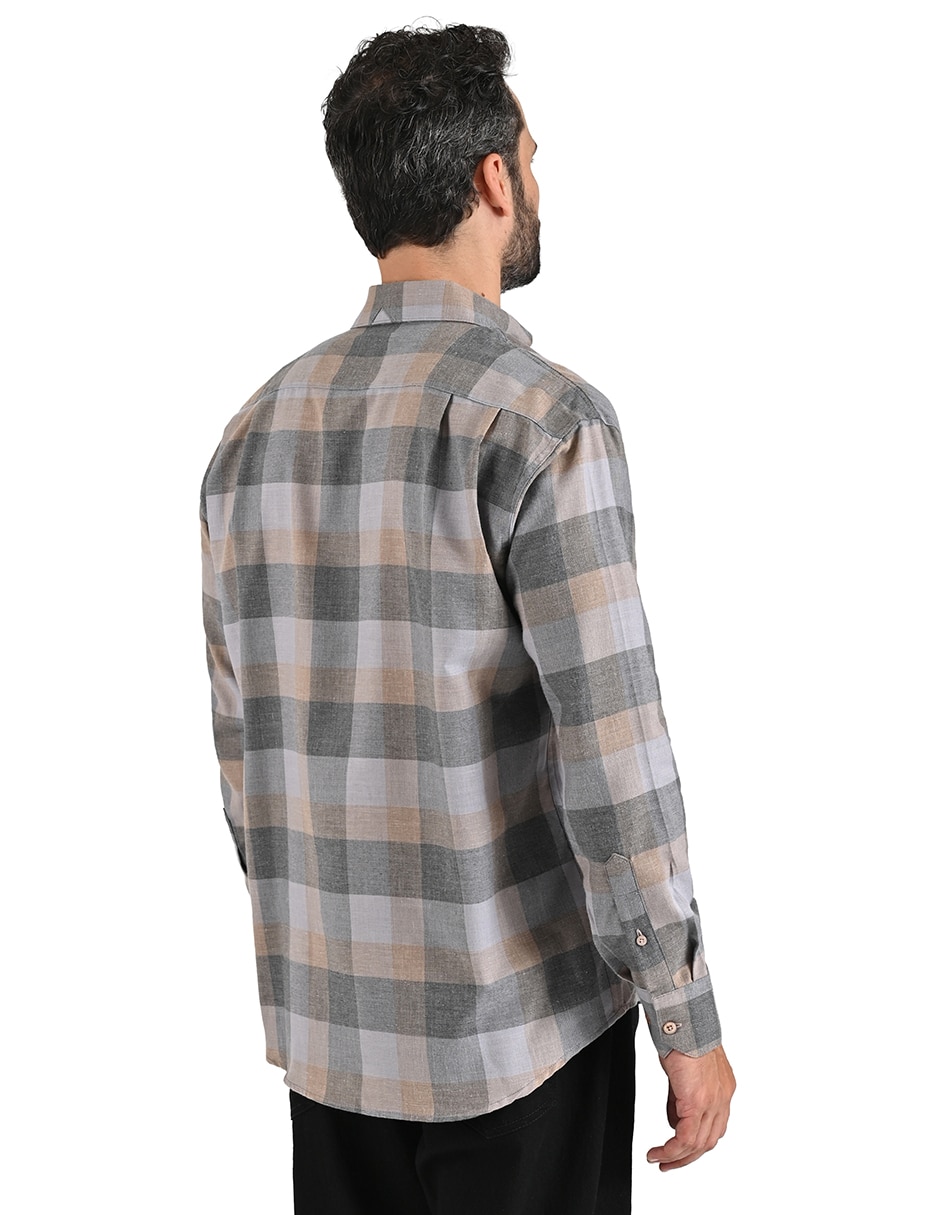 Camisa casual manga larga para hombre 4