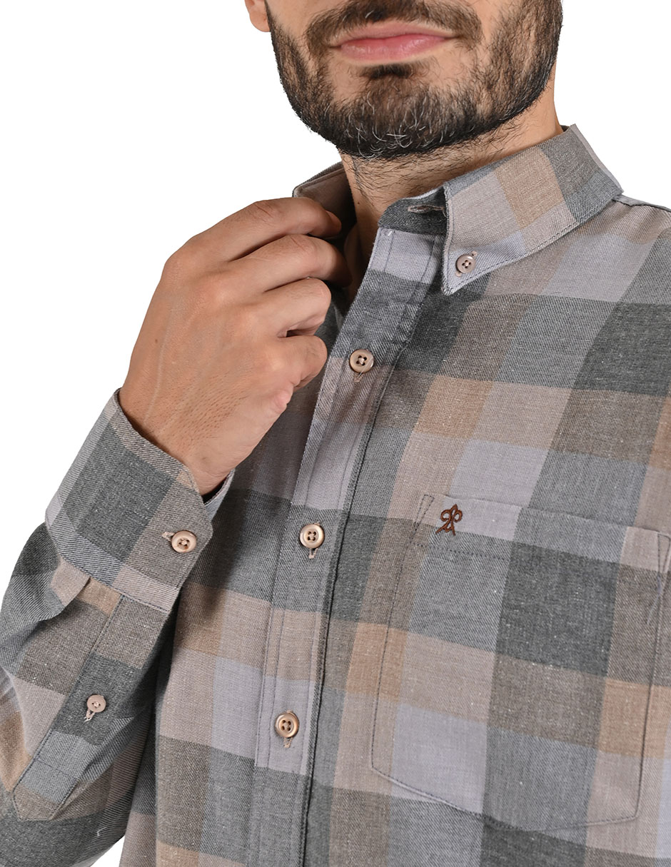 Camisa casual manga larga para hombre 5