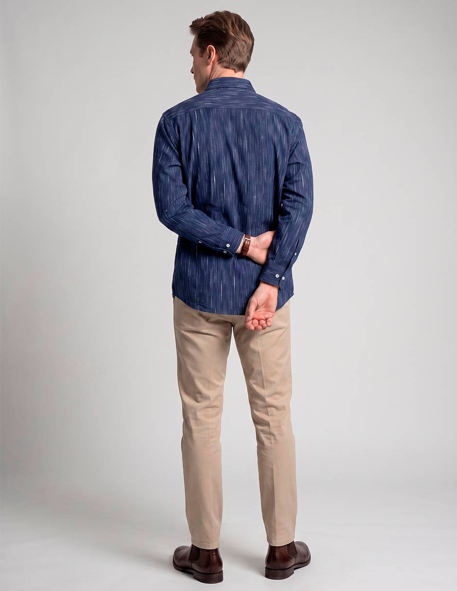 Camisa casual de algodón manga larga para hombre 2