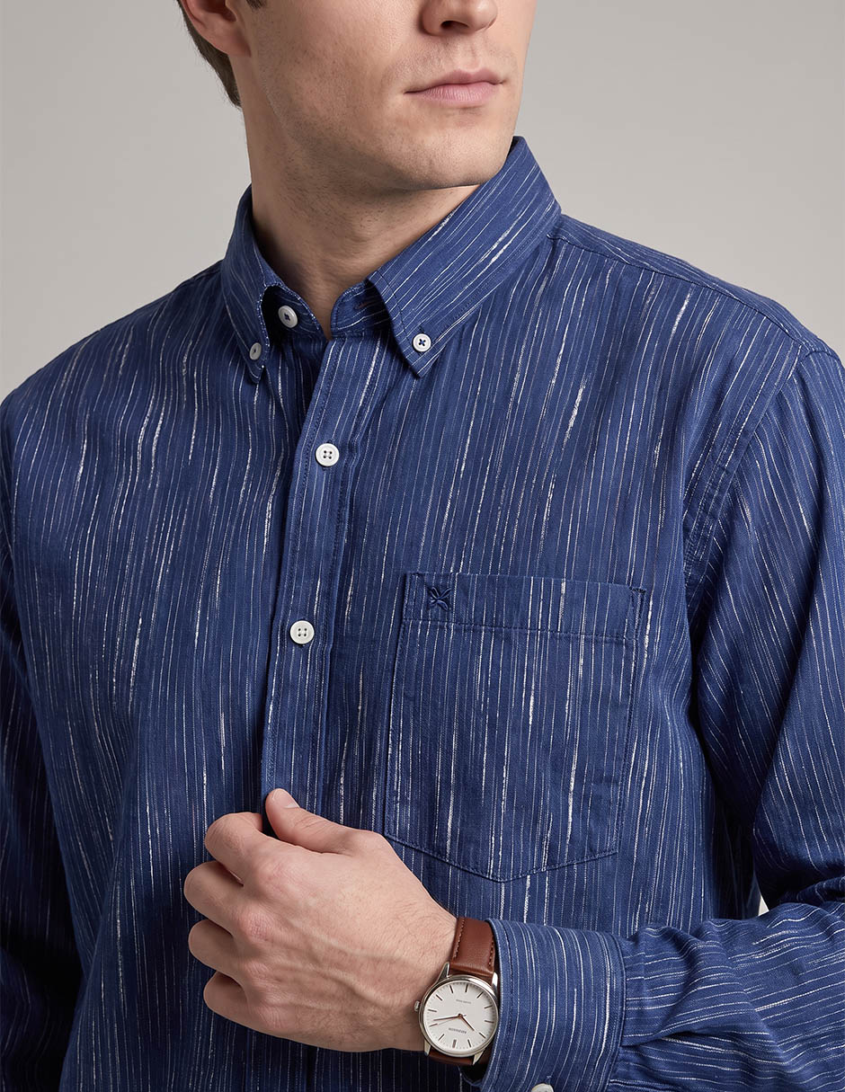 Camisa casual de algodón manga larga para hombre 5