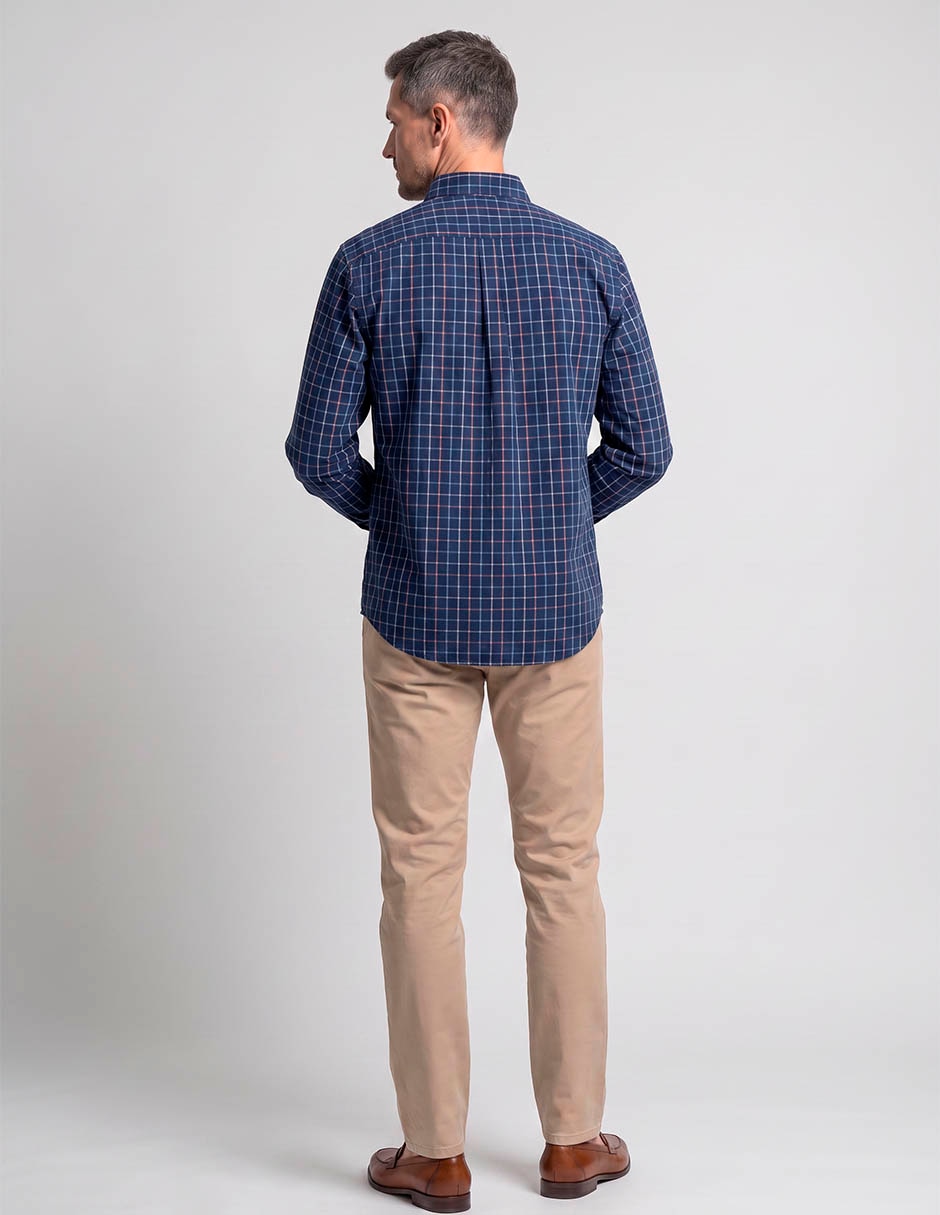 Camisa casual de algodón manga larga para hombre 4