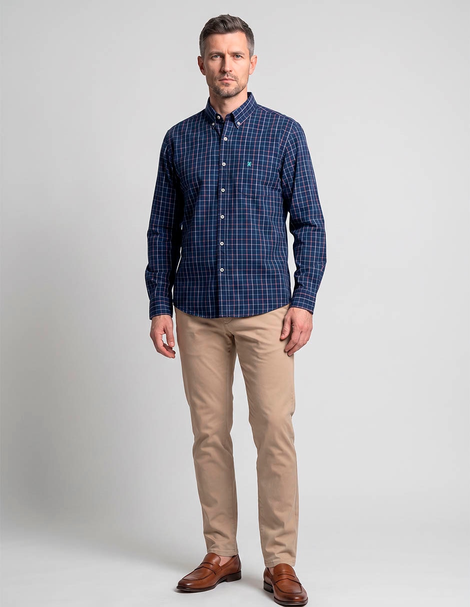 Camisa casual de algodón manga larga para hombre 3