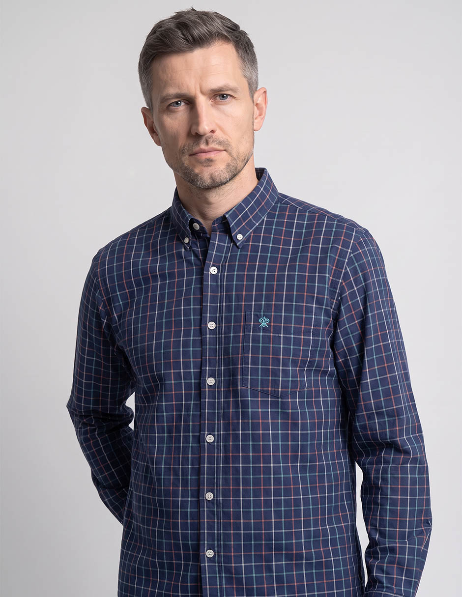 Camisa casual de algodón manga larga para hombre 2