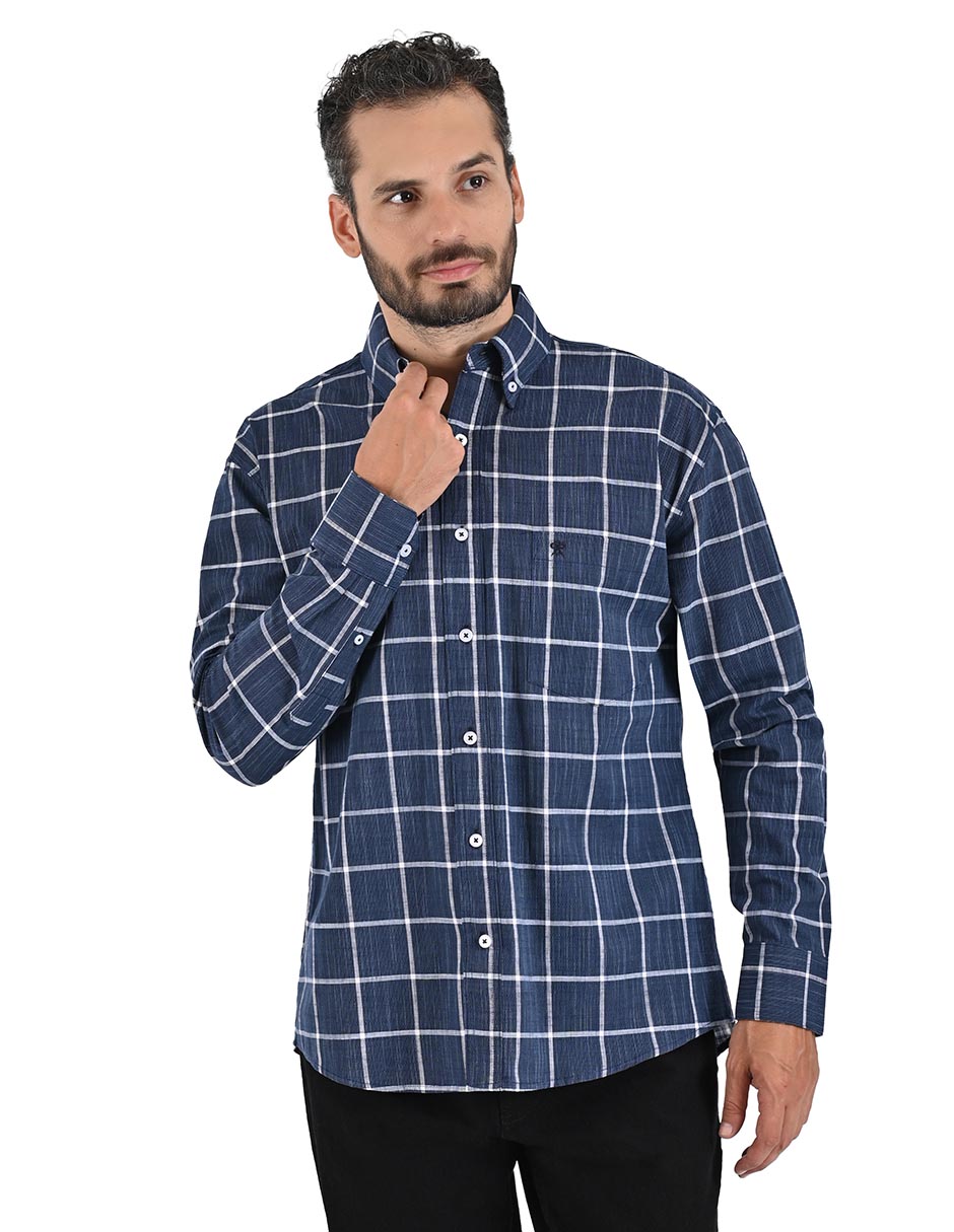Camisa casual de algodón manga larga para hombre 5