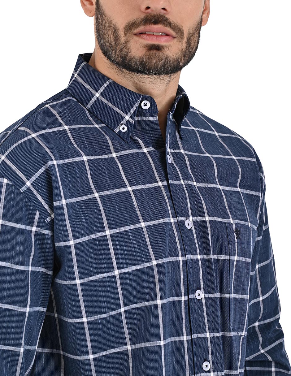 Camisa casual de algodón manga larga para hombre 2
