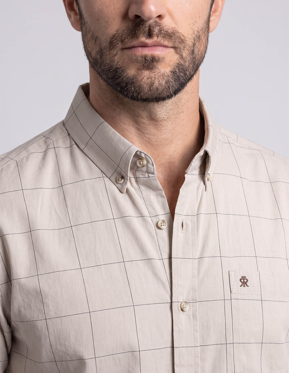 Camisa casual de algodón manga corta para hombre 4
