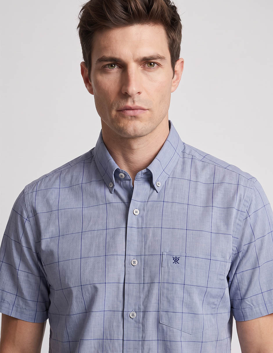 Camisa casual de algodón manga corta para hombre 2