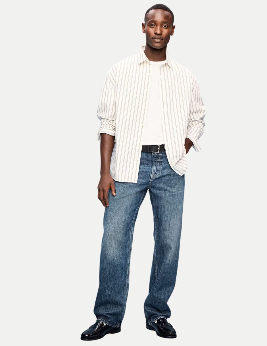 Jeans loose lavado medio para hombre 3