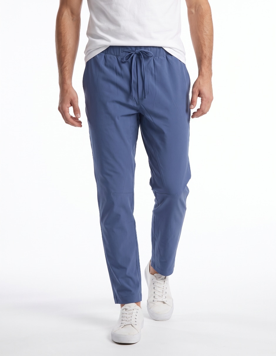 Pantalón casual recto de poliéster para hombre