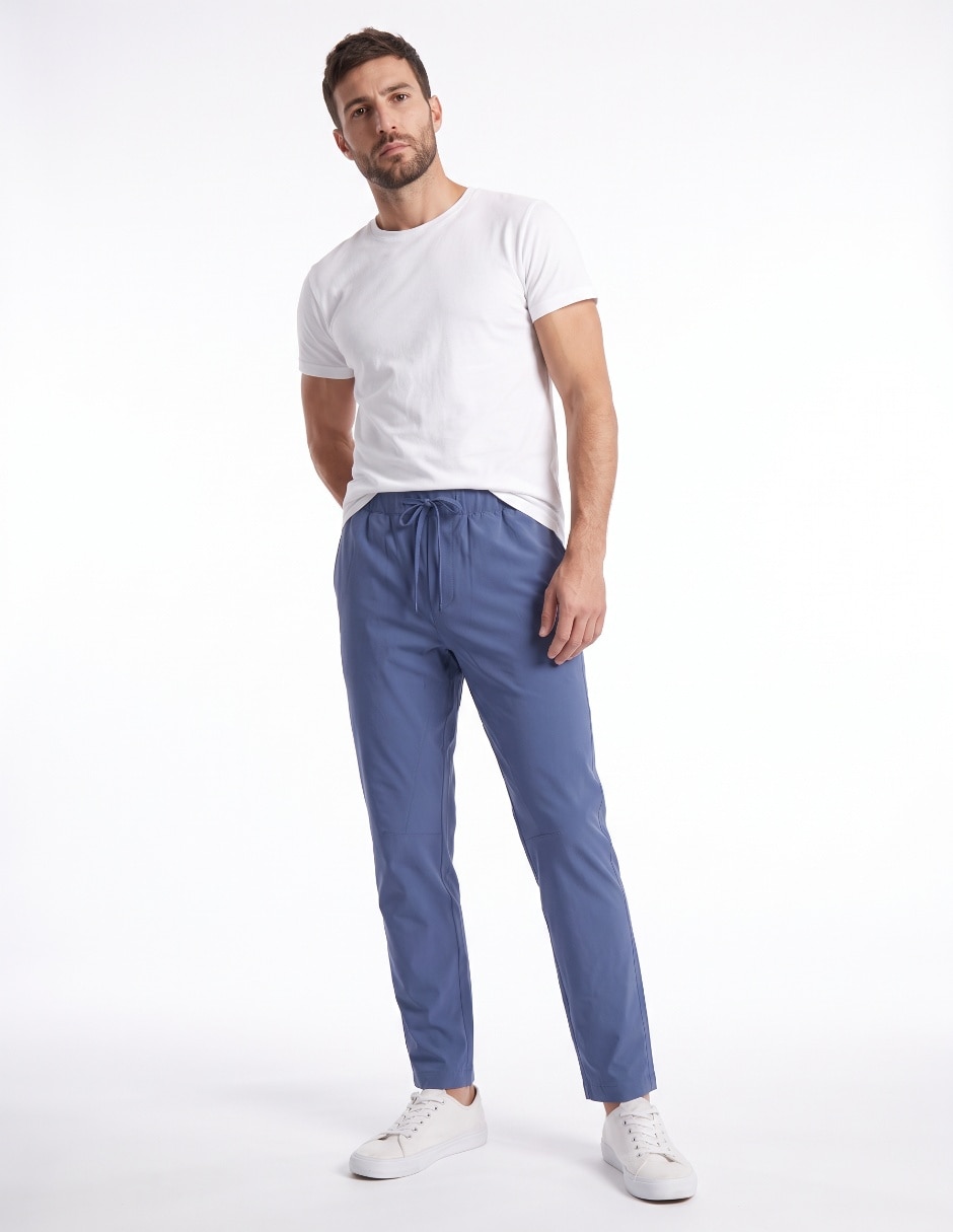Pantalón casual recto de poliéster para hombre 3