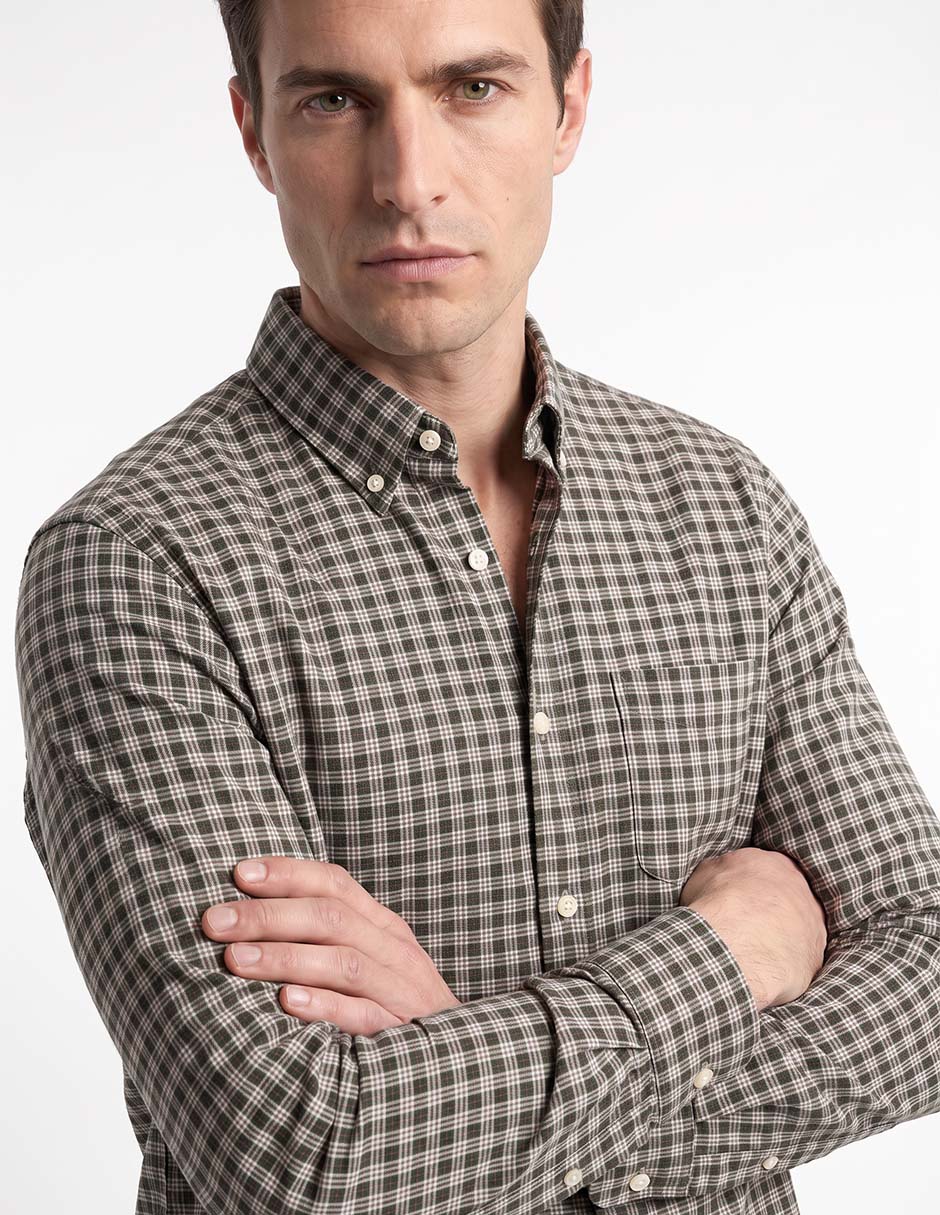 Camisa casual de algodón manga larga para hombre 4