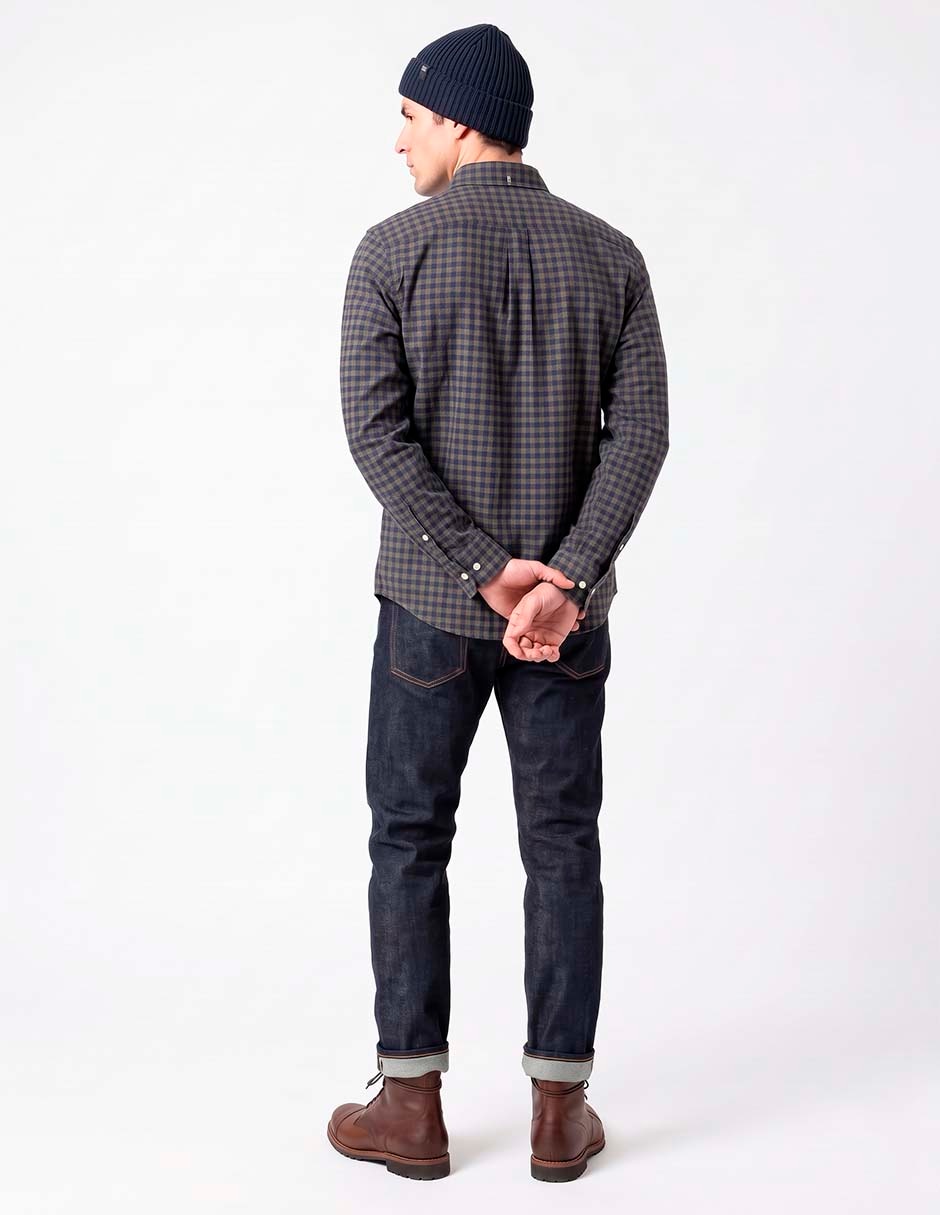 Camisa casual de algodón manga larga para hombre 2