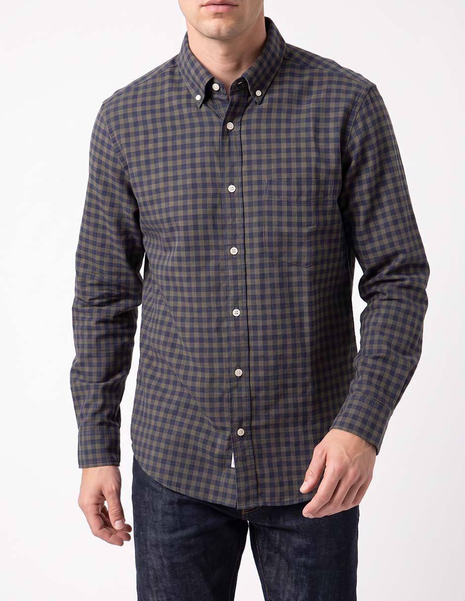 Camisa casual de algodón manga larga para hombre 3