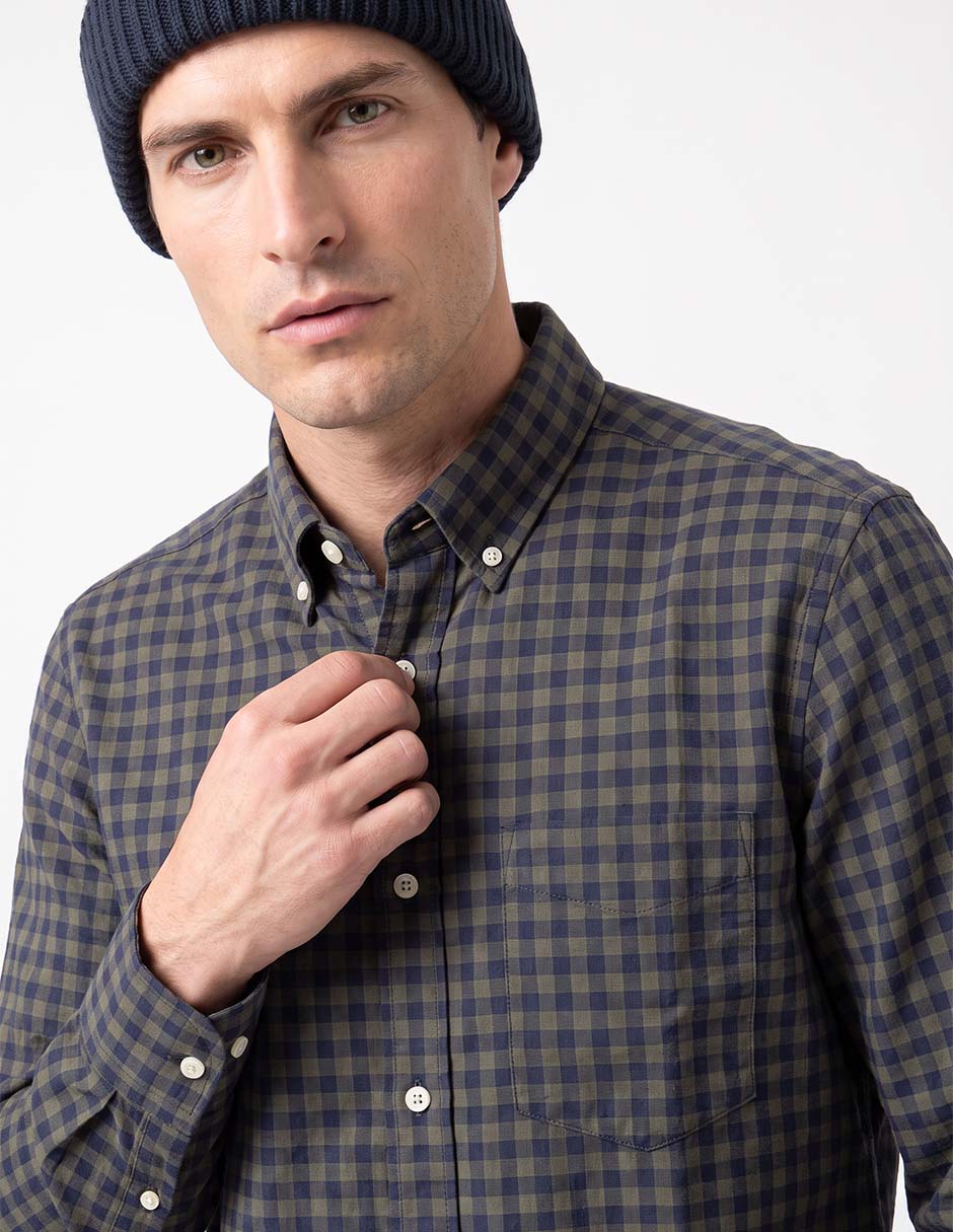 Camisa casual de algodón manga larga para hombre 4