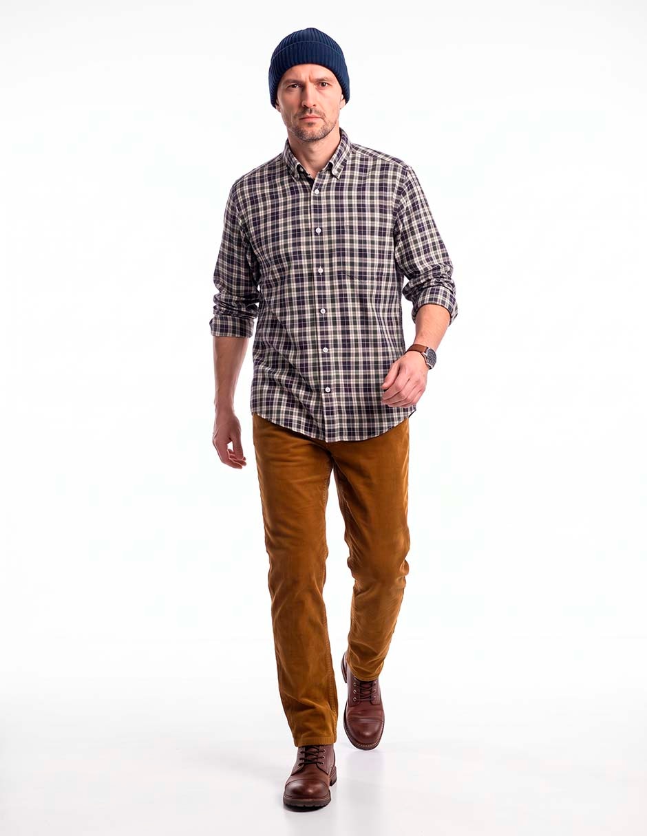 Camisa casual de algodón manga larga para hombre 3