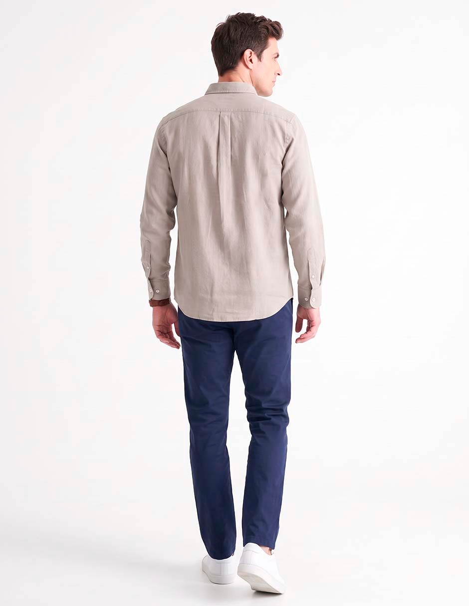 Camisa casual de algodón manga larga para hombre 4