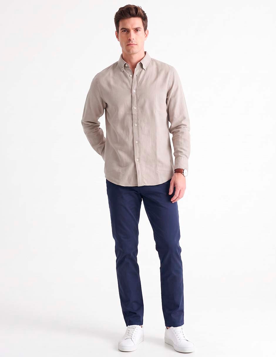 Camisa casual de algodón manga larga para hombre 3