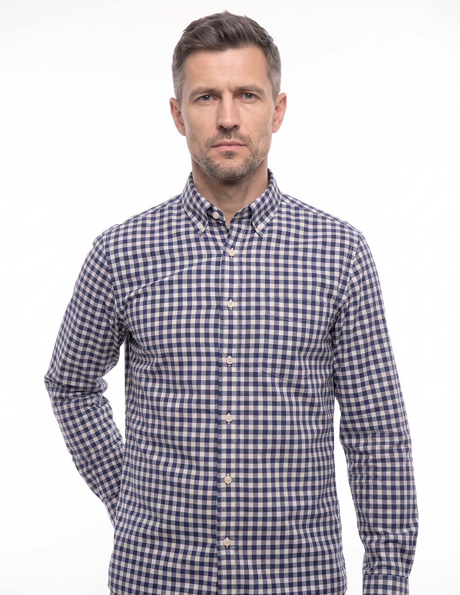 Camisa casual de algodón manga larga para hombre 3