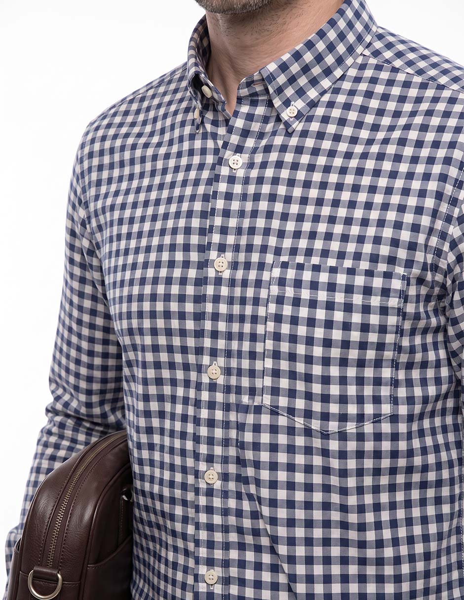 Camisa casual de algodón manga larga para hombre 4