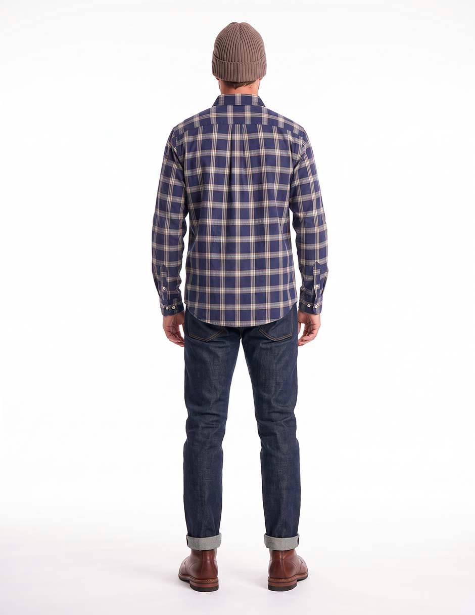 Camisa casual de algodón manga larga para hombre 4