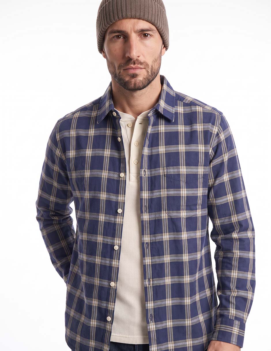 Camisa casual de algodón manga larga para hombre 3