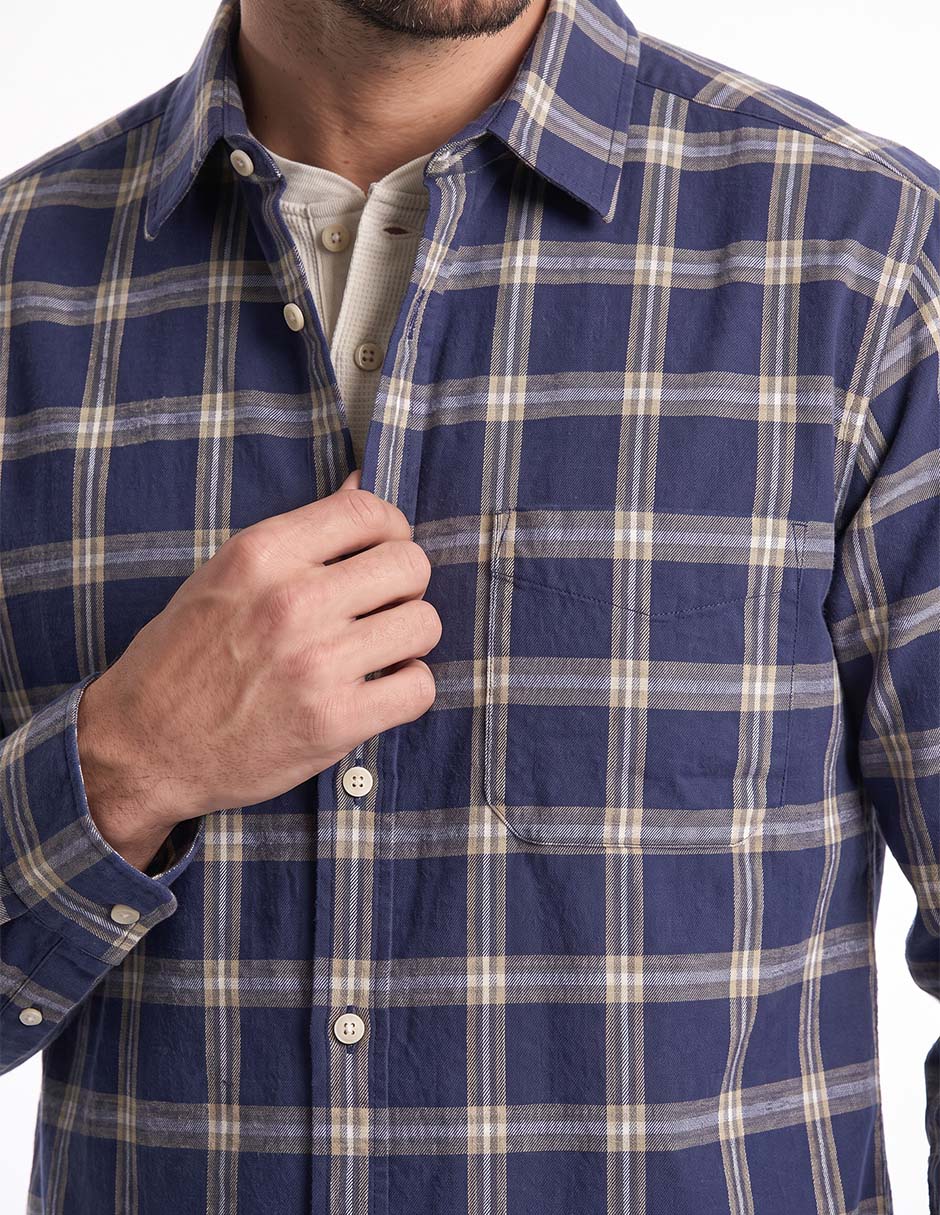 Camisa casual de algodón manga larga para hombre 2