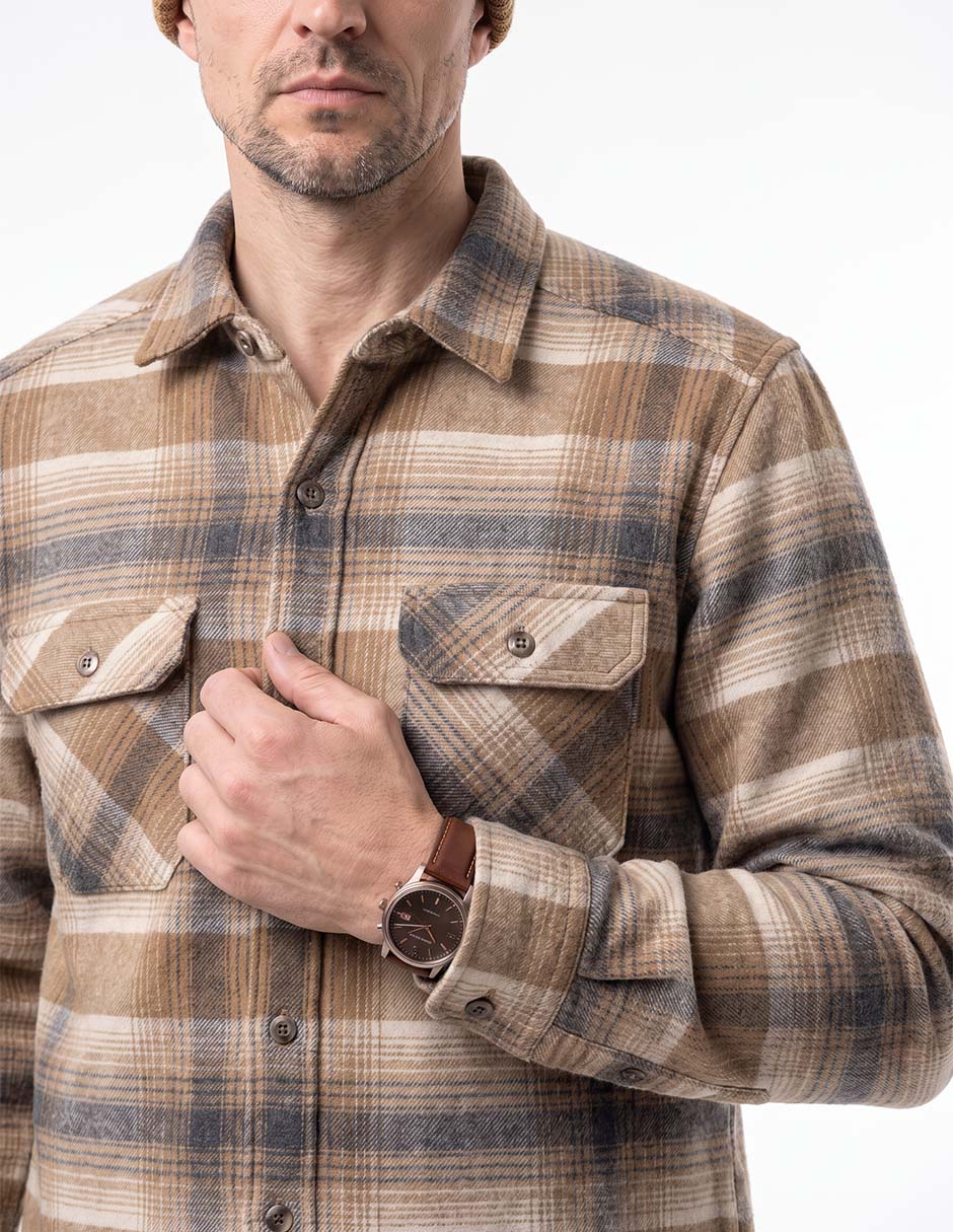 Camisa casual manga larga para hombre 2