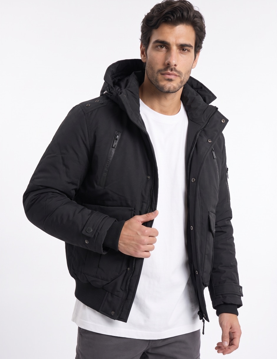 Chamarra capitonada con bolsillos para hombre 1