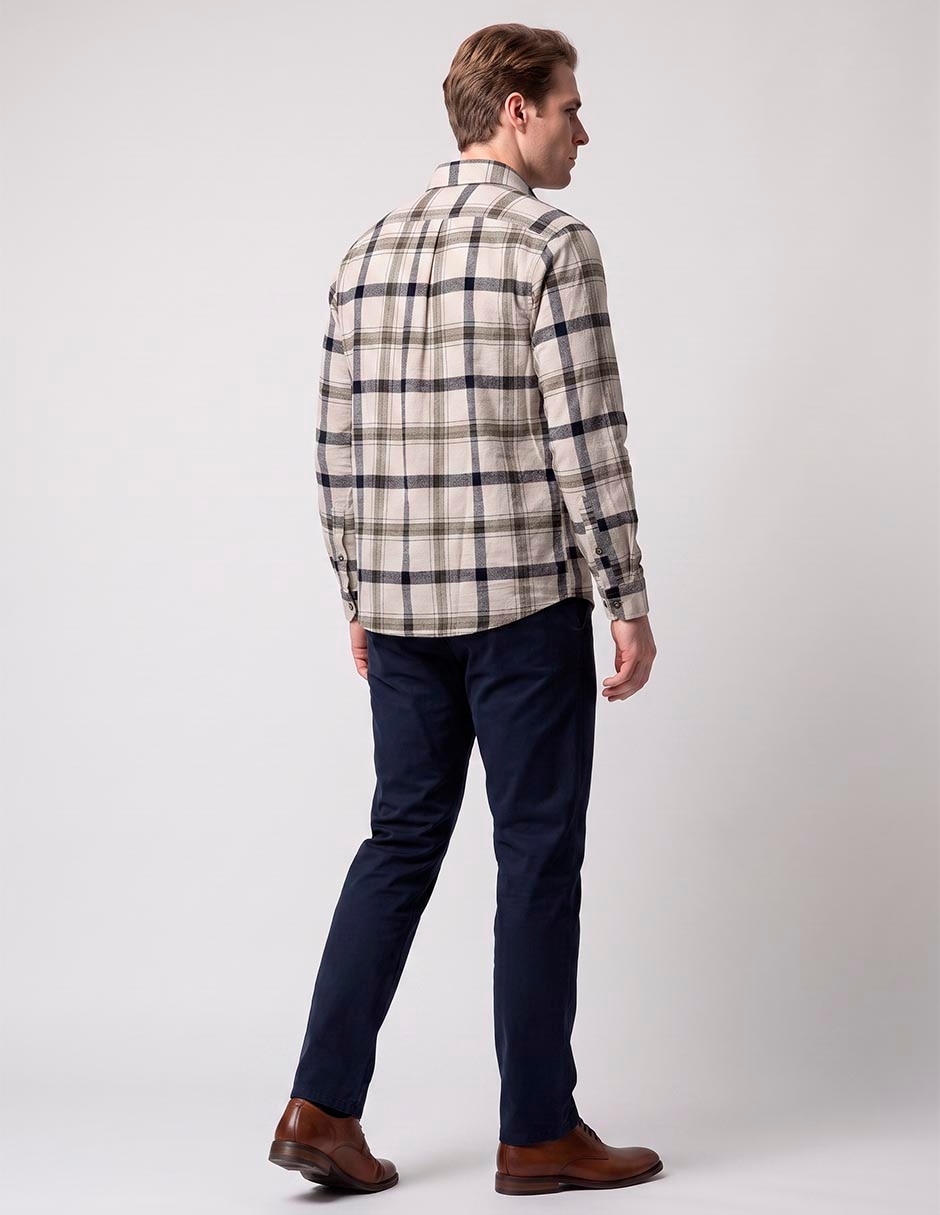 Camisa casual de algodón manga larga para hombre 7