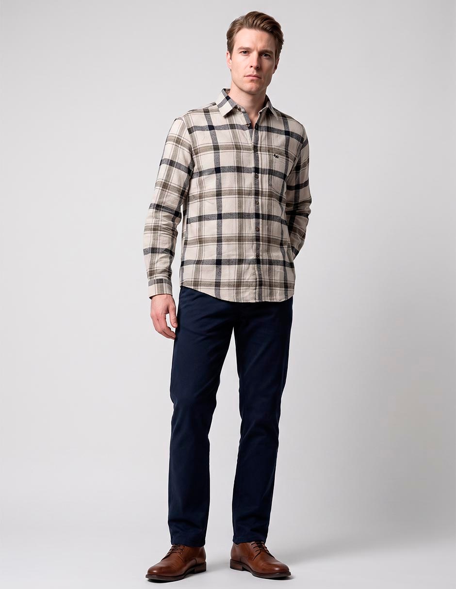 Camisa casual de algodón manga larga para hombre 3