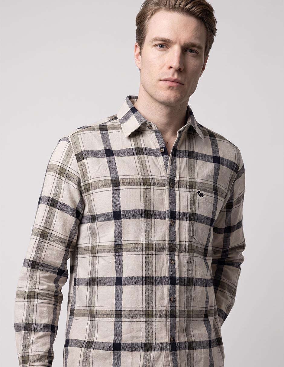 Camisa casual de algodón manga larga para hombre 2