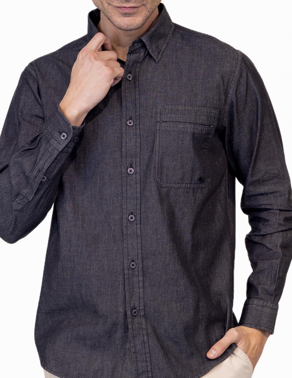 Camisa casual de algodón manga larga para hombre 3