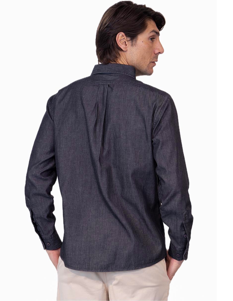 Camisa casual de algodón manga larga para hombre 4